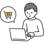 Man Shopping On Computer SVG Icon